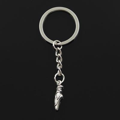 Mode 30mm Schlüsselanhänger Metall Schlüsselanhänger Schlüsselanhänger Schmuck Antik Bronze Silber Farbe plattiert Ballettschuhe 23x6x4mm Anhänger