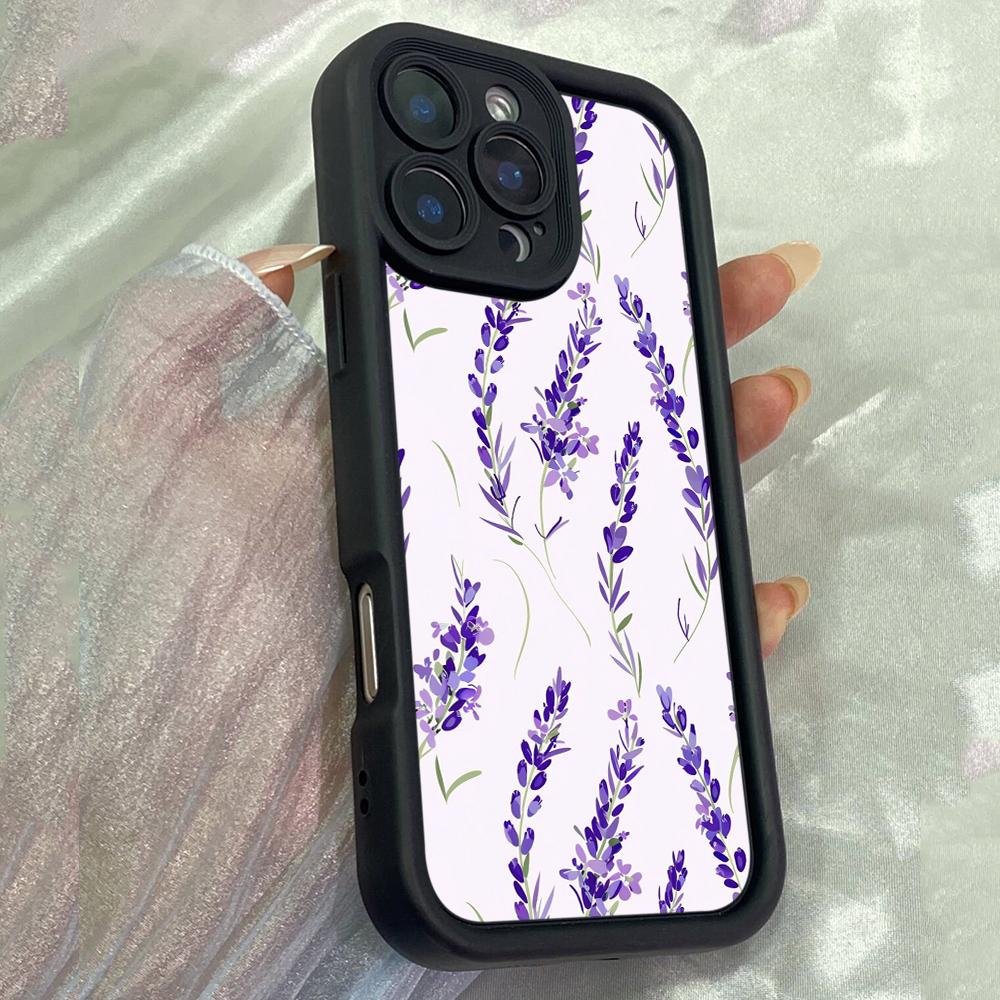 JT306 Lavender Blooms Art for iPhone 17 16 15 14 13 Pro Max Samsung S26 S25 Ultra A17 A16 A07 A56 A13 A14 A15 Xiaomi 15T Redmi 15c Note 14 Soft Case