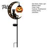 Solarbetriebene Outdoor-Halloween-Dekoration Schwarze Katze Mond-Erdspieß-Licht, Metall-Kürbis-Laterne mit Dekorativen Lichtern für Garten Warmes Leuchten, Gruselige Hof-Terrasse