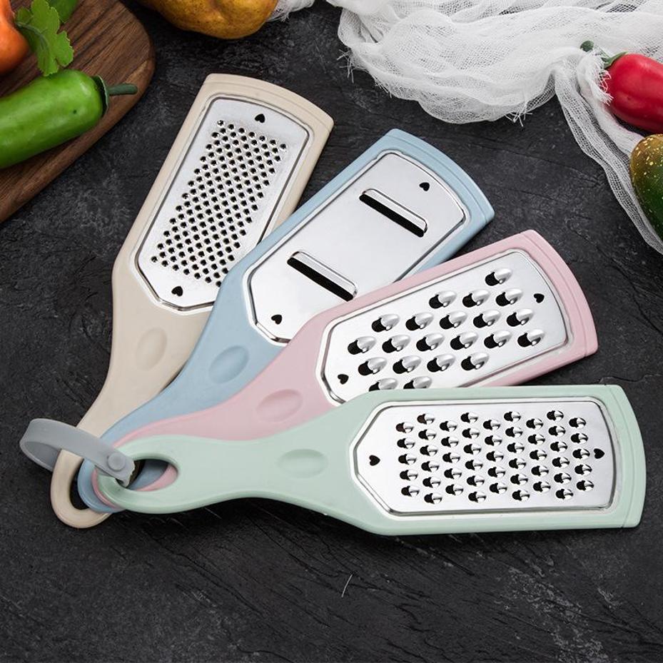 1 Set 4 In 1 Manual Vegetable Slicer Stainless Steel Grater Kitchen Tool With Plastic Handle For Home Food Prep Shredder Cutter
