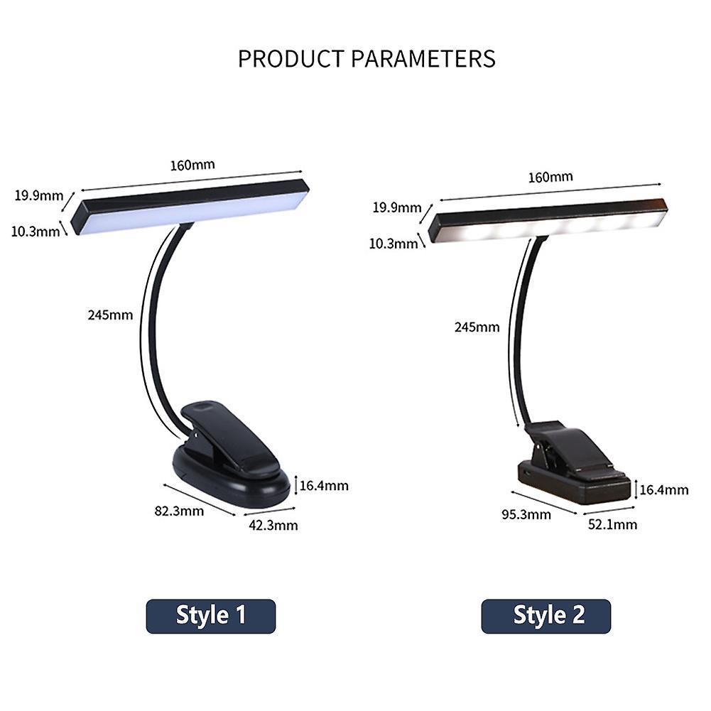 LED Eye Protection Desk Lamp Touch Dimming Reading Night Light Clip-on Flexible Bedside Lamp