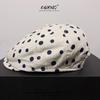 Women Thin Cotton Newsboy Cap Korean Vintage Polka Dot Design Sun Visor Hat Large Size Face Flattering Beret Spring Summer