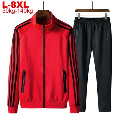 Herbst Sportswear Trainingsanzüge Männer Sets Große Größe Männer Kleidung Jacke + Hosen 2 Stück Sport Set Plus Größe 8xl 7xl Trainingsanzug Mann 