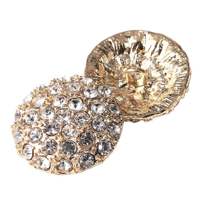 10PCS/Lot 15/23MM Trench Coat Luxry Full Rhinestone Sweater Metal Buttons Sewing Lady's Blouse Big Buttons