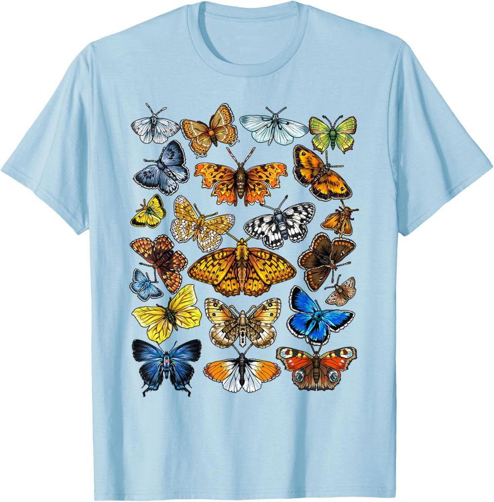 Butterfly Collection Graphic Tee Men Women Casual Short Sleeve Crewneck T-Shirt