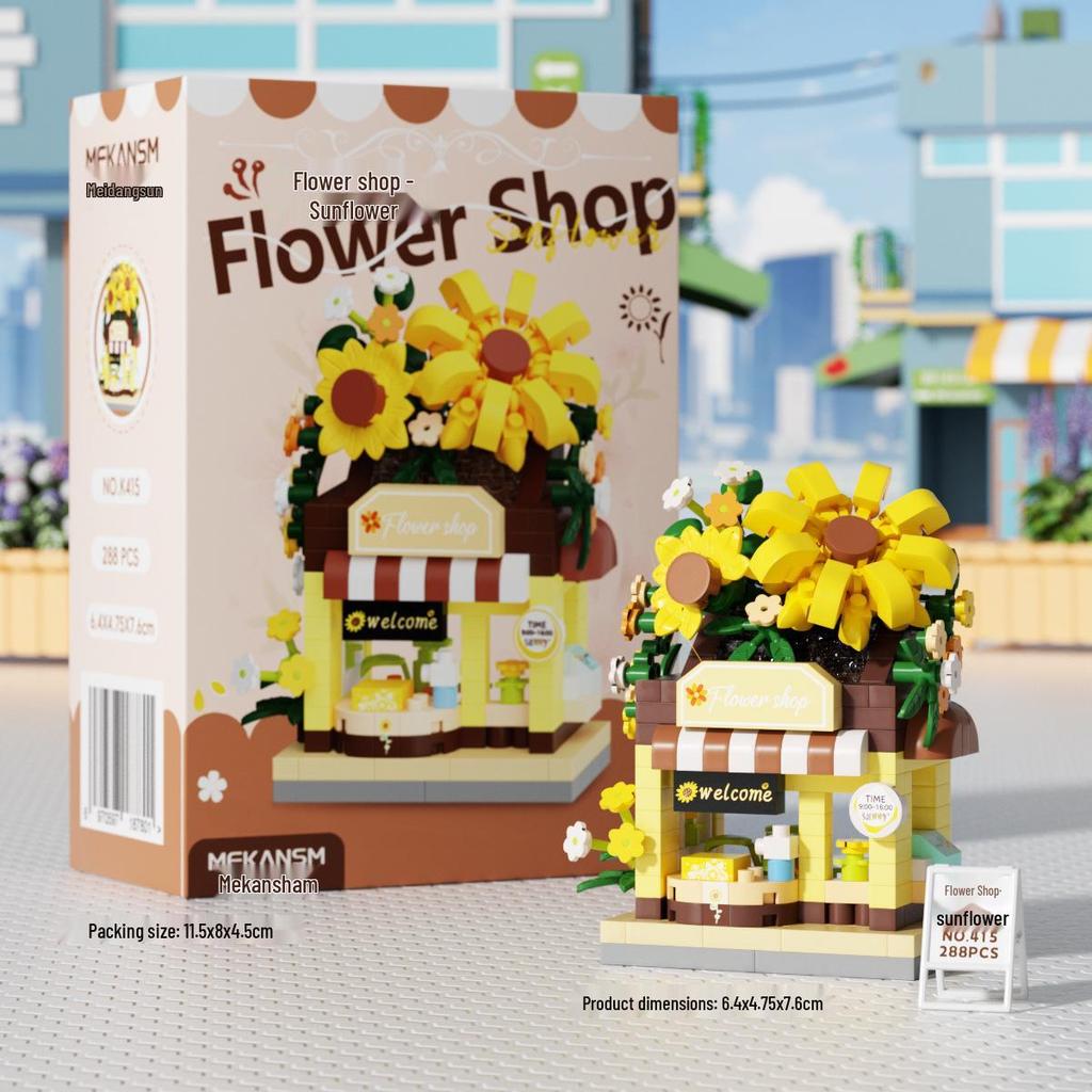 Verkaufsstand Bausteine - Lego kompatible Kinder Spielzeug Ornamente, Perfektes Geschenk für den 1. Juni