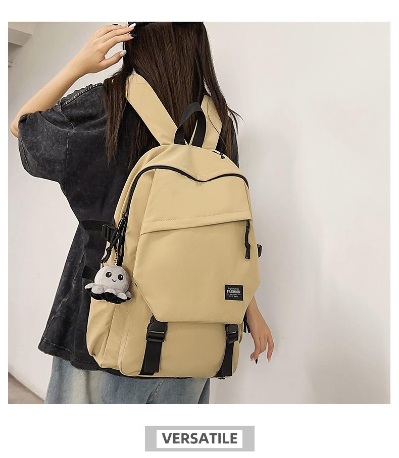 Unisex Korean Style Nylon Backpack: Large Capacity, Lightweight, Ideal for Students & Laptop Use
