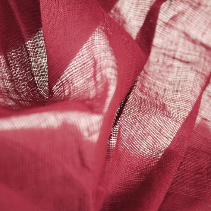 Voilage 100% coton - Rouge - 105x250 cm