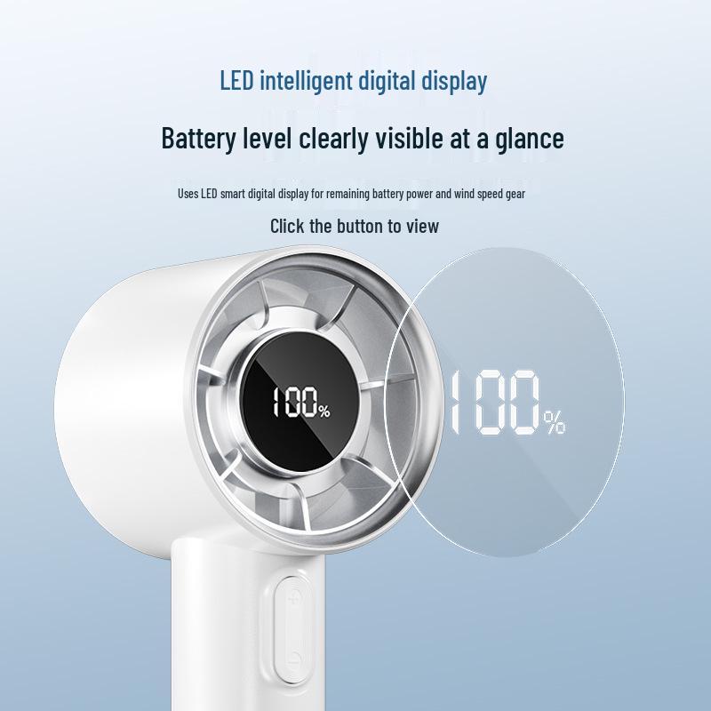 2026 Turbocharged Handheld USB Rechargeable Fan with Stepless Speed Control and Large Airflow