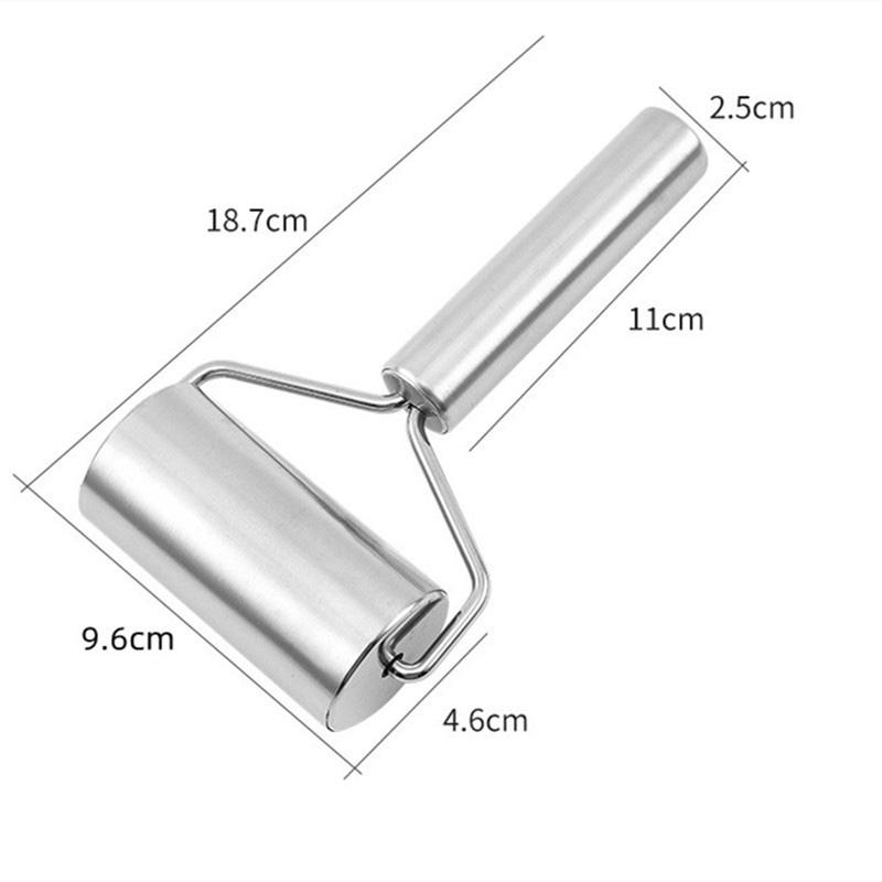Pastry Pizza Roller, Smooth Non Stick Stainless Steel Rolling Pin Time-Saver Pizza Dough Roller for Home Kitchen Baking Cooking