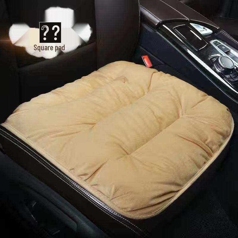 Winter Plush Car Seat Cushion, Single Piece, Non-Backrest, Soft Three-Piece Set for Rear Seat Warmth.