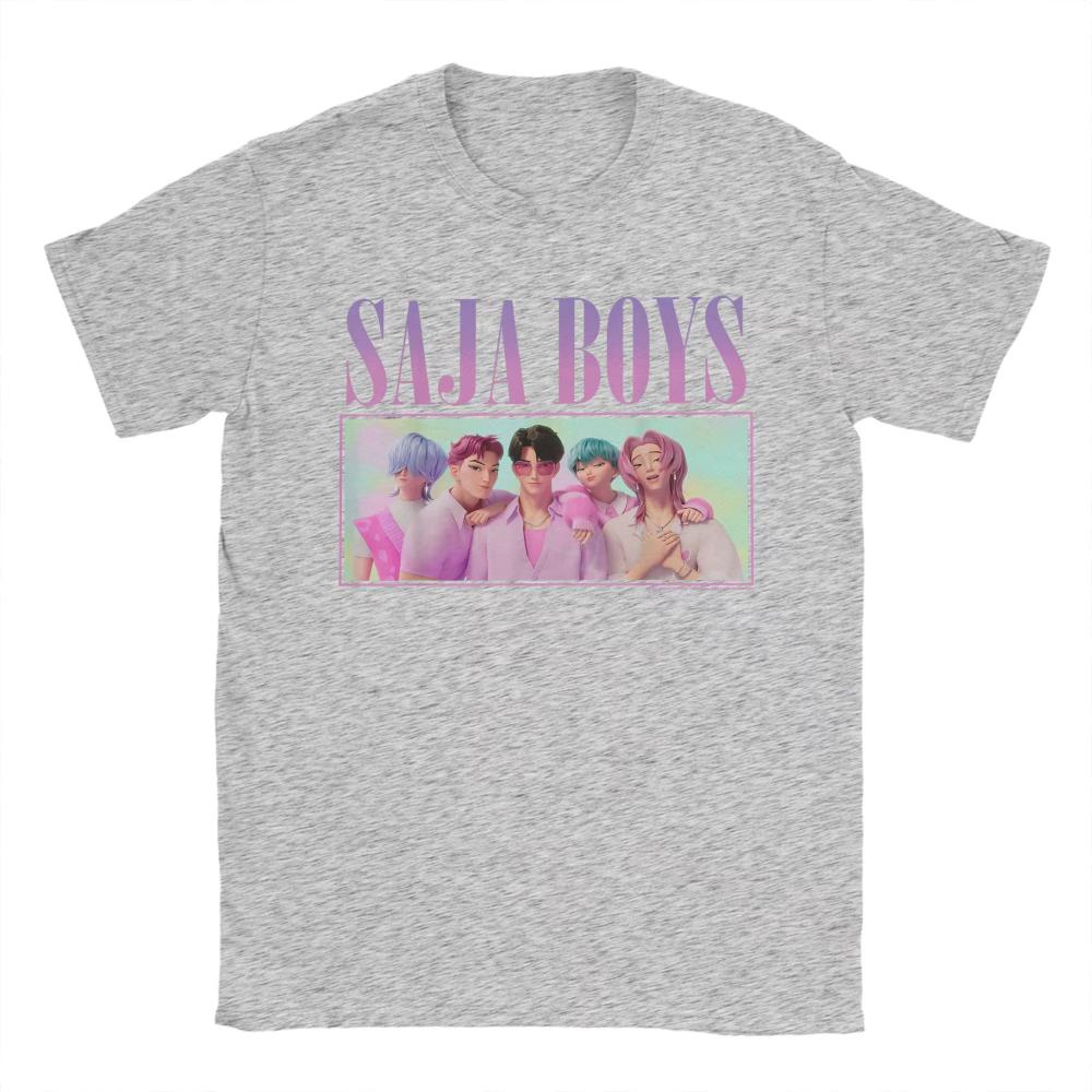 Saja Boys Group Shot Kpop Demon Hunters Men's T Shirts Fashion Tee Shirt Short Sleeve Round Neck Women T-Shirt Cotton Gift Tops