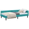 L Shaped Bed Frame with Headboard Turquoise 80 Cm X 200 Cm Velvet