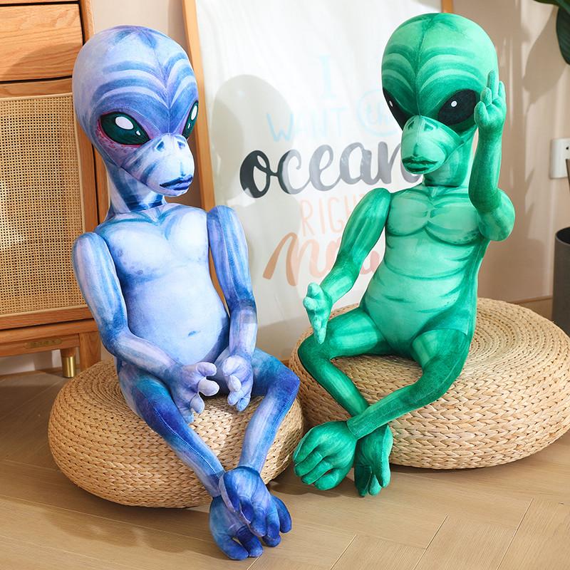 New Alien Plush Toys with Movable Shoulder Joints Alien Figurine Soft Stuffed Movie Character Alien Pillow Boy's Birthday Gifts