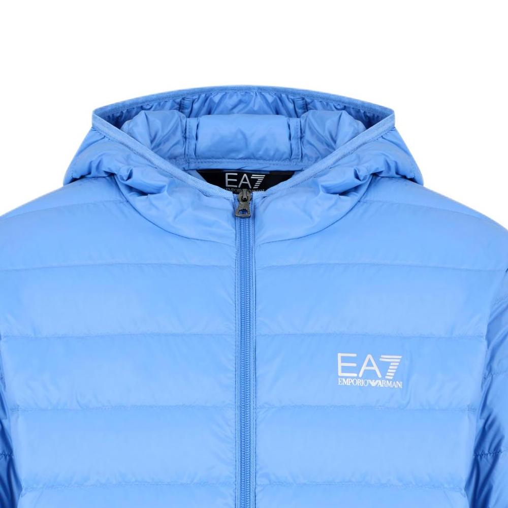 Emporio Armani Hooded Zip-Up Long Sleeve Down Jacket With Logo Men outerwear Blue 8NPB24-PNGPZ-1526