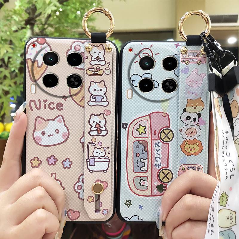 Waterproof Cartoon Phone Case For Tecno Camon30/4G/5G/CL6/CL7 Dirt-resistant Soft Case Cute Ring Anti-dust Phone Holder