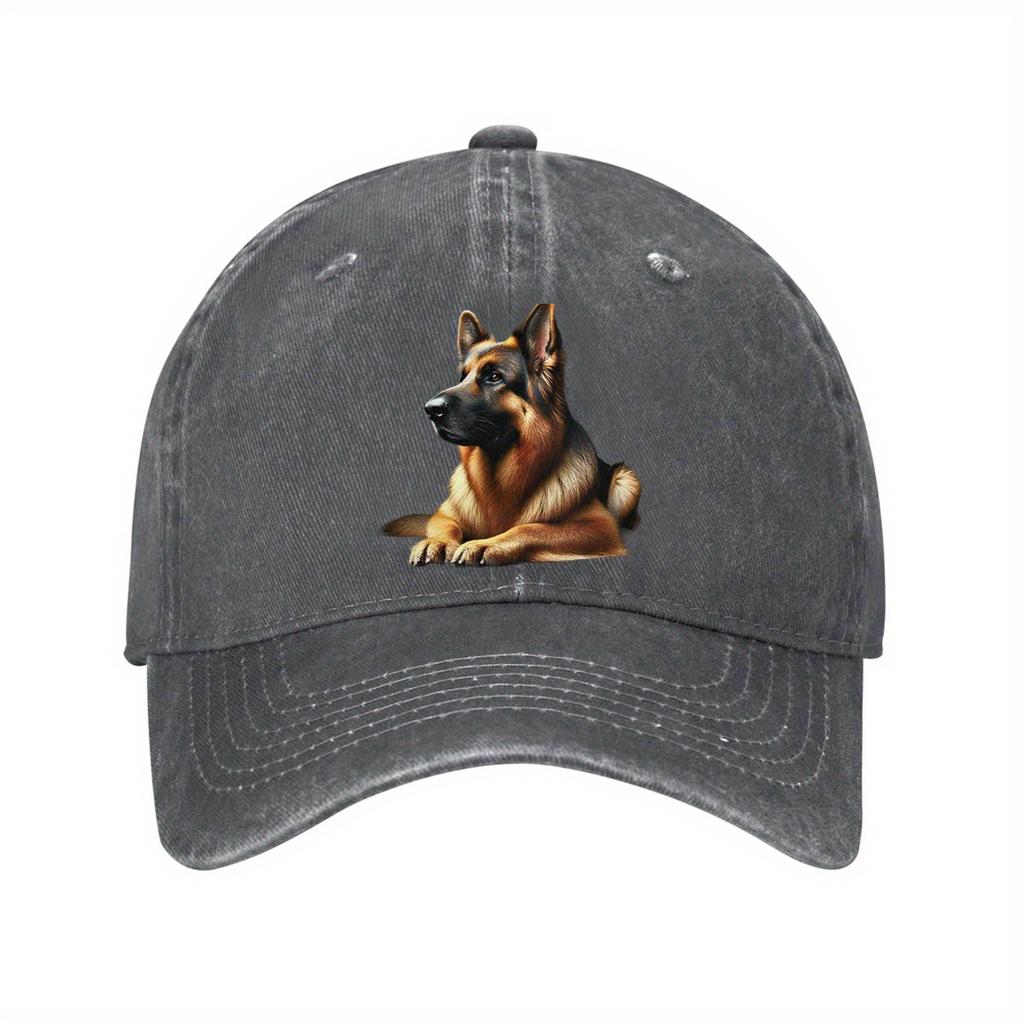German Shepherd Dog Portrait Baseball Cap Unisex Cotton Adjustable Curved Brim Casual Outdoor Hat