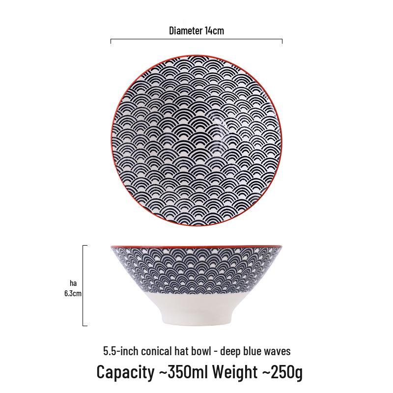 5.5-Inch Nordic Ceramic Bowl for Soup, Dessert, Ice Cream, and Rice