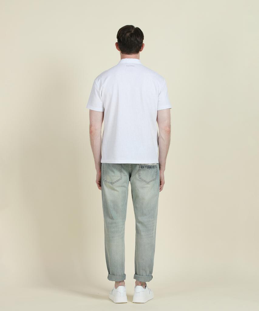 PANICALE White Half-Zip Polo Shirt