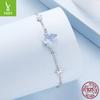 Blue Oil Drop Butterfly Bracelet Women'S Cross-Border Simple Mori S925 Sterling Silver Bracelet Jewelry