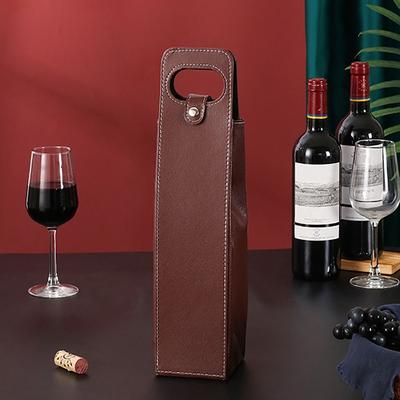 Reusable Leather Bag Single Double Wine Carrier Bag Classic Wine Bag