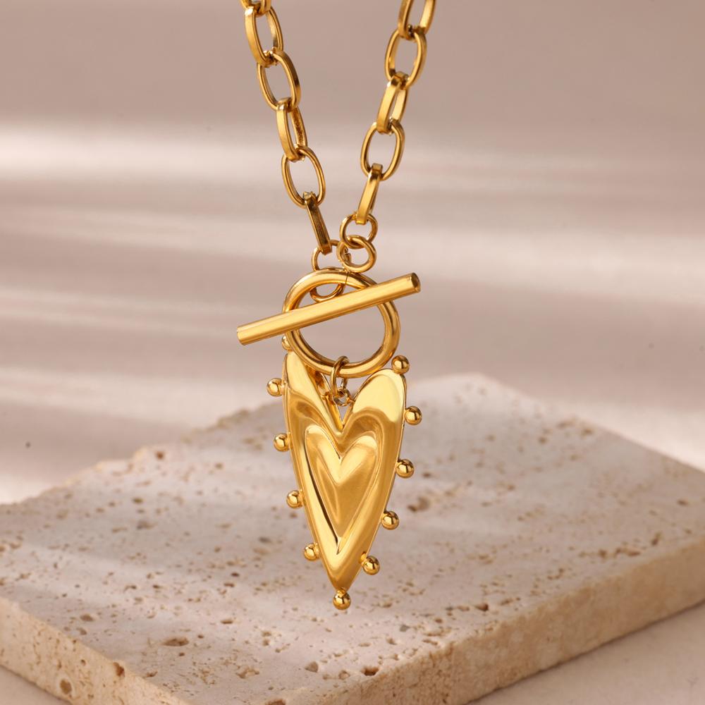 316L Stainless Steel Multilayer Heart Necklace For Women Girls Goth Gold Color Clavicle Chain Charm Choker Jewelry Birthday Gift