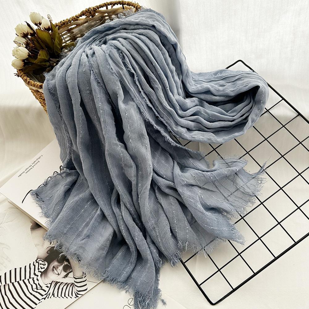 New Spring and Summer Scarf for Women Thin Medium-length Scarf for Art Retro Men Cotton Scarf