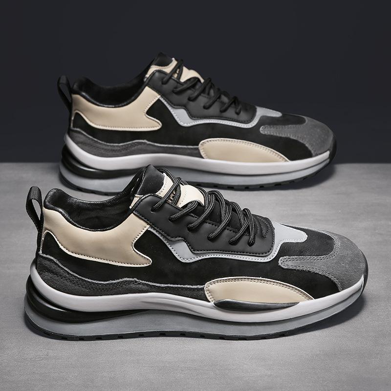 

Men s shoes new retro versatile sports spring and autumn leather fashion casual shoes 39