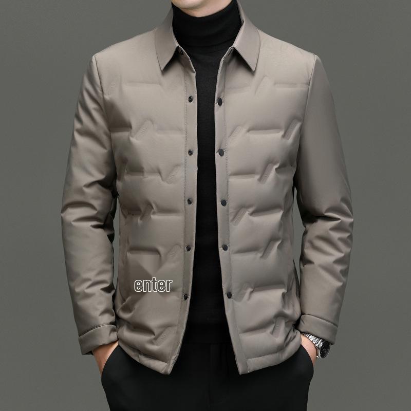 Men's Lightweight Shirt-Style Down Jacket - 2025 Autumn/Winter Business Casual Coat