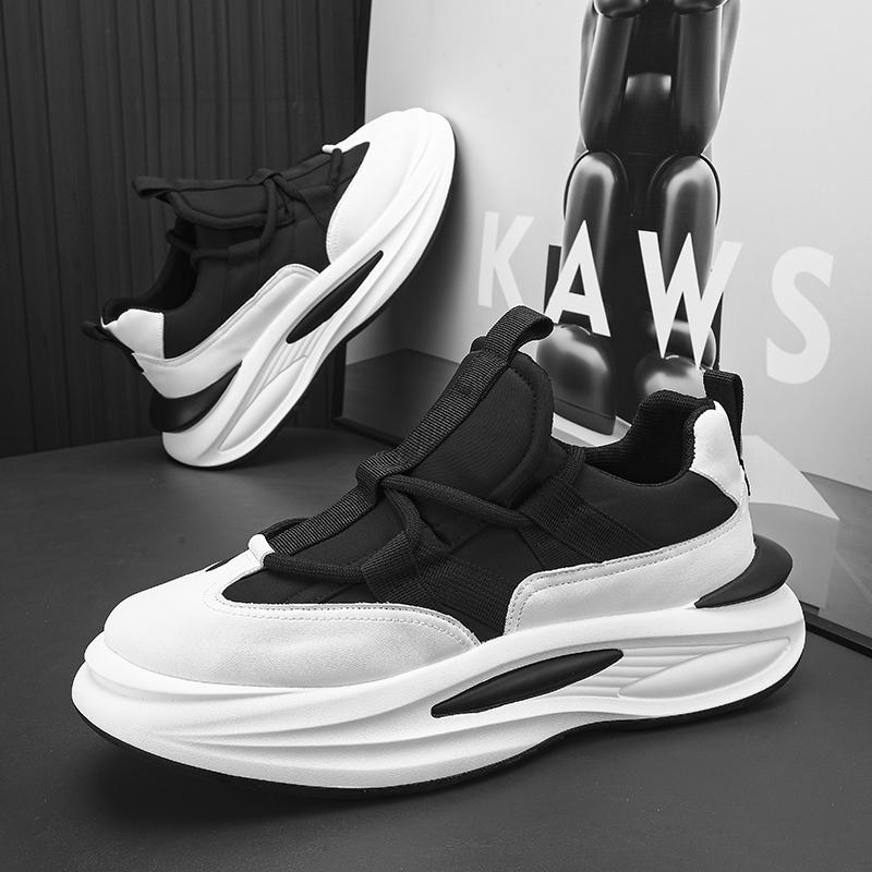 

Casual men s shoes 2025 new breathable umbrella cloth shoes men s Korean version trendy versatile thick sole 44 чёрный