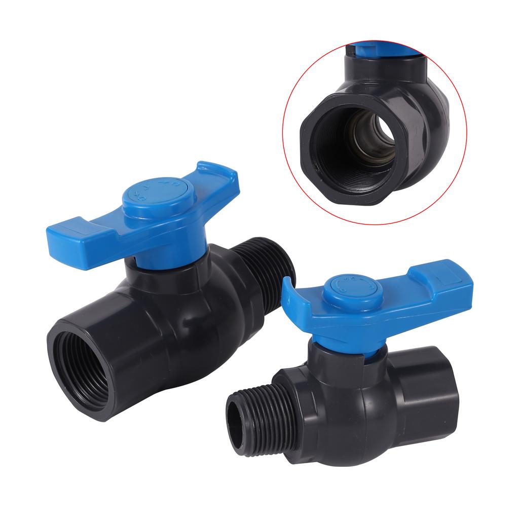 PVC-Kugelhahn-Regler 3/4"1" PVC-Verbindungskugelhahn Innengewinde auf Außengewinde Ventil Gartenwasserversorgung Schalter