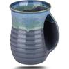 Hand Warmer Coffee Mug Handmade Pottery (Upgraded) - 16 Ounce Large Hand Warming Mugs Ceramic Gift with Contoured Pocket, Keep Your Fingers Warmth,