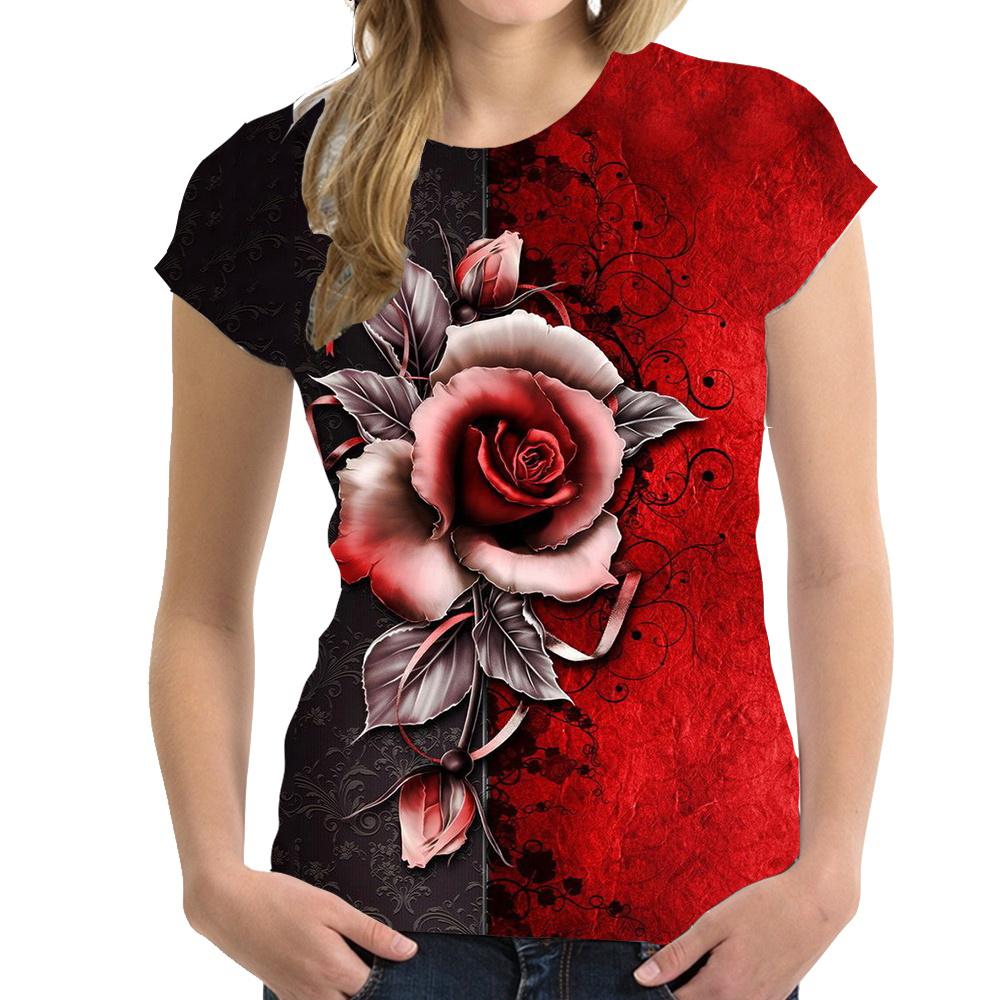 

Женская футболка с цветочным 3D принтом, женские футболки в стиле хип-хоп, уличная одежда с коротким рукавом, праздничные футболки в стиле Харадзюку, большие топы Y2k 6XL