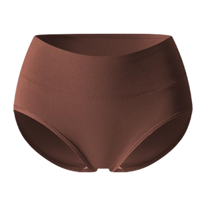 

Женские трусики с высокой посадкой, дышащее хлопковое нижнее белье, трусы для девочек, большой размер, однотонные, утягивающие женские трусы M глубокая кофе