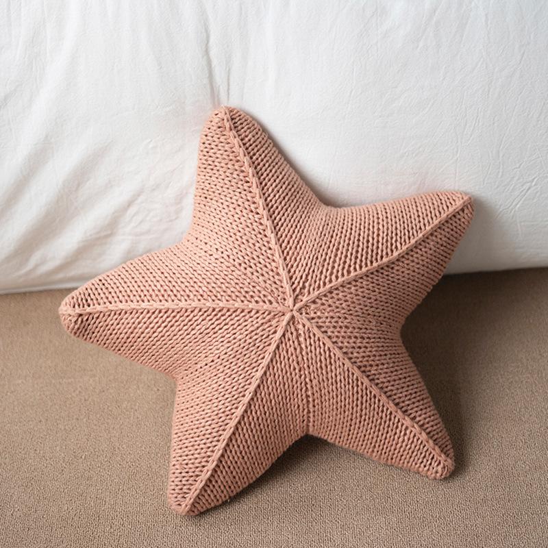 

Cream French Style Pillow Milk Coffee Color Series New Knitted Wool Sofa Decorative Cushion Children s Room Cushion (including core)