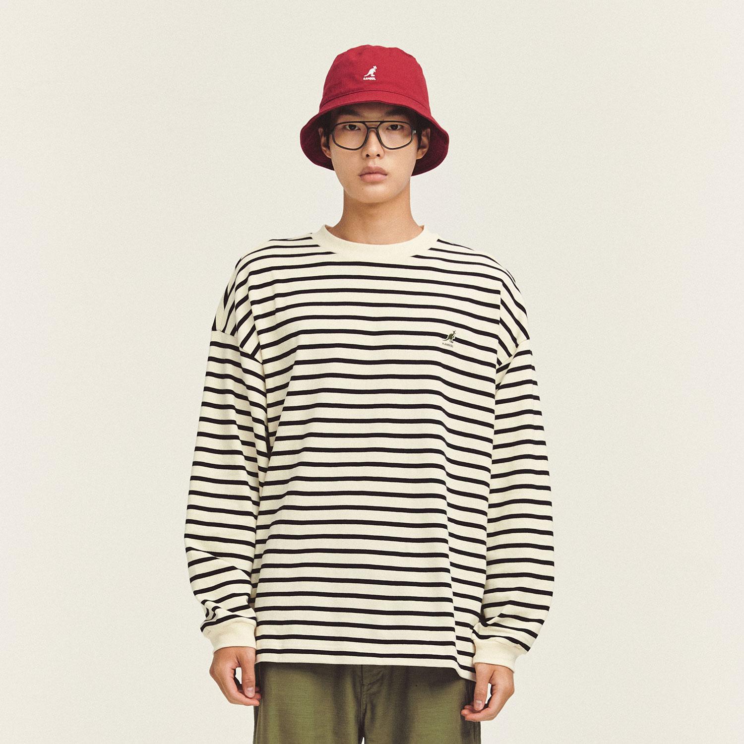Kangol Striped Long Sleeve T-Shirt 3531 Black Black/Xl
