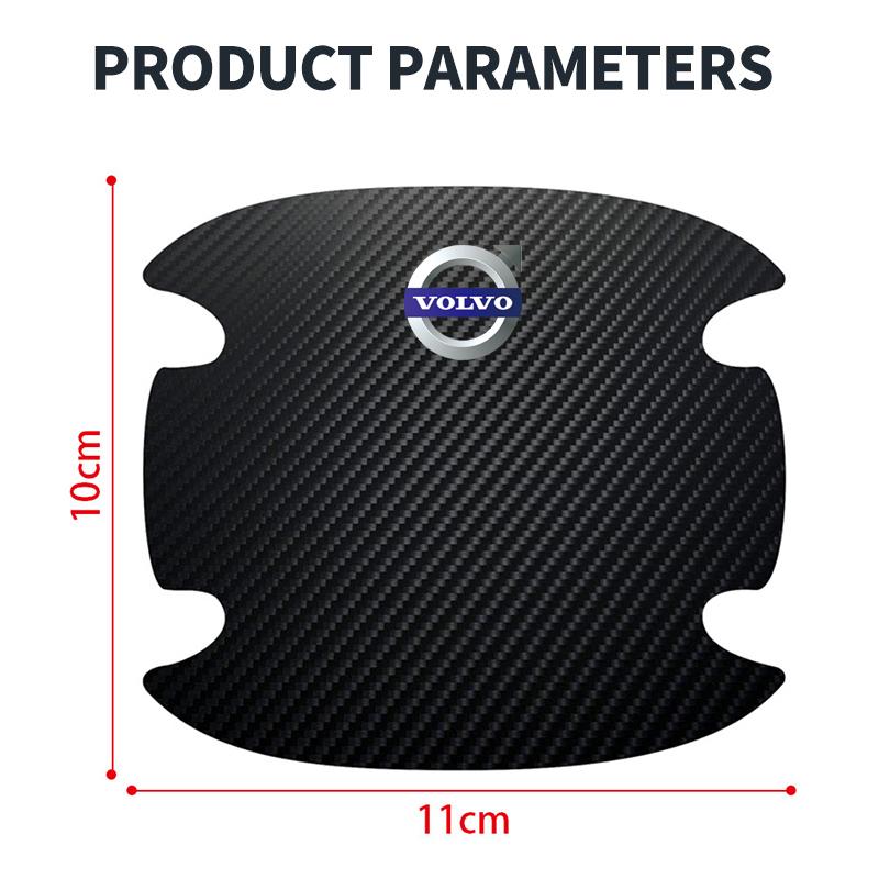 4PCS Car Door Handle Bowl Scratch Protector Carbon Fiber Stickers For Volvo Rdesign S80 V40 V50 V60 V70 S80L XC60 XC90 S40