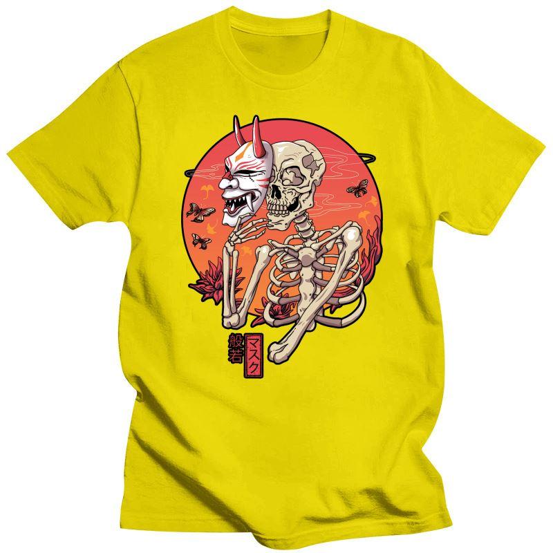 

Новинка 2023 года, забавная футболка унисекс из 100% хлопка, женская модная футболка, рубашка-маска Hannya Yokai, футболка унисекс, крутая белая и черная рубашка унисекс XL