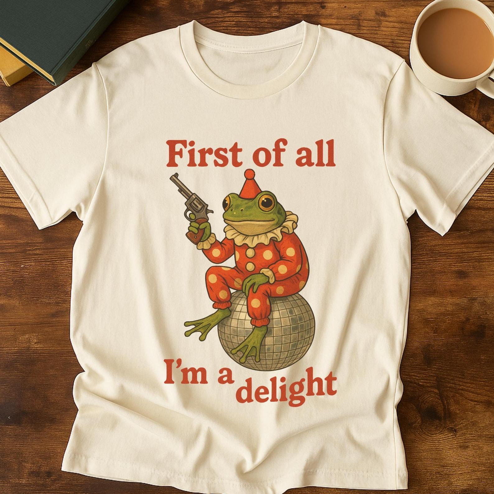 Retro Frog Clown Cowboy T-Shirt – Vintage Cottagecore Funny Tee S
