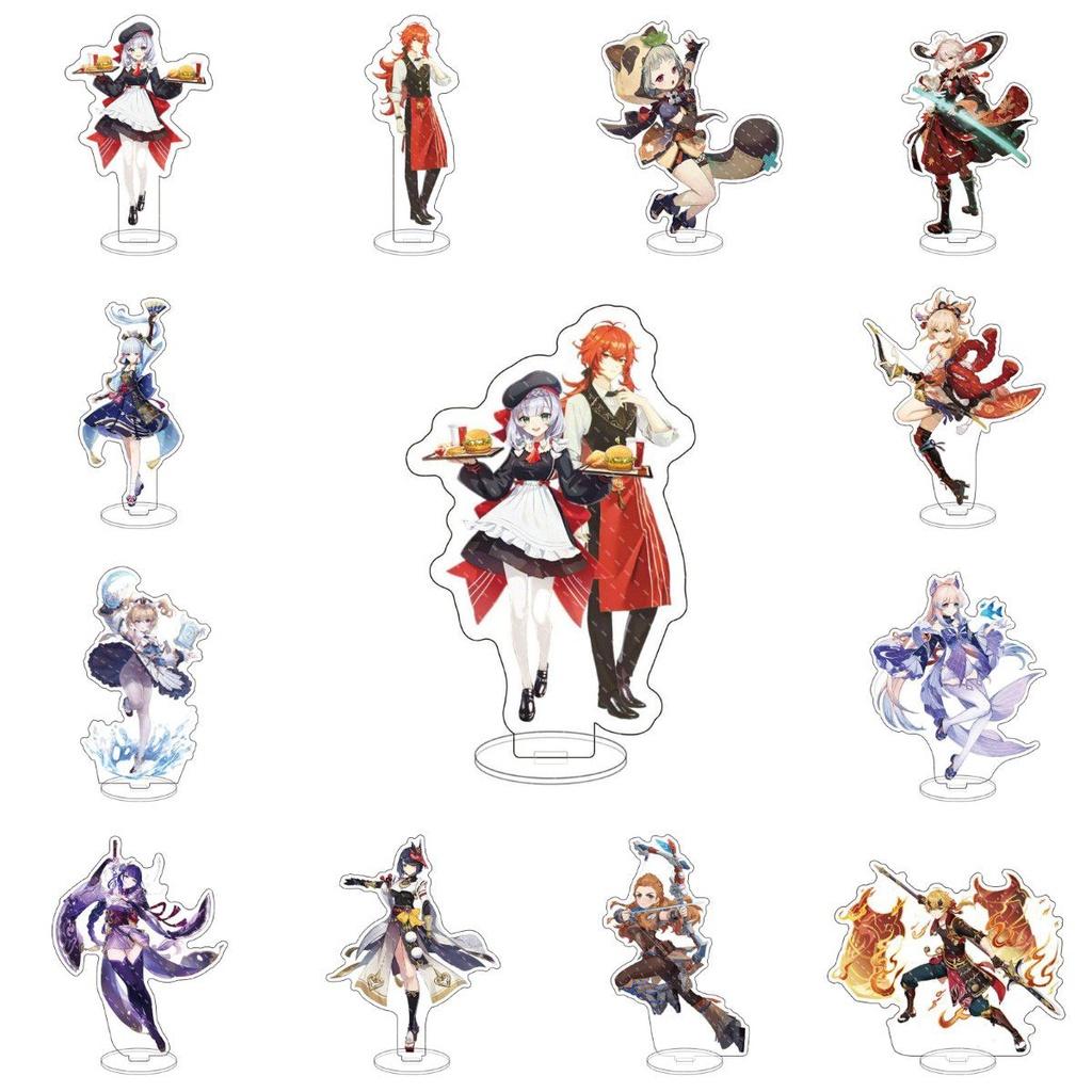 Genshin Impact Acrylic Stand Desktop Decor Featuring Kazuha Venti Klee Hutao Ganyu Paimon For Anime Fans