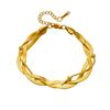 Gold Plated Layered Herringbone Bracelet Dainty Twist Chain Bracelet for Women