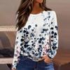 Women's T-shirt 3D Printing Gradient Floral Print Fashion Long Sleeve Round Neck Regular Tops Holiday Weekend Spring and Autumn