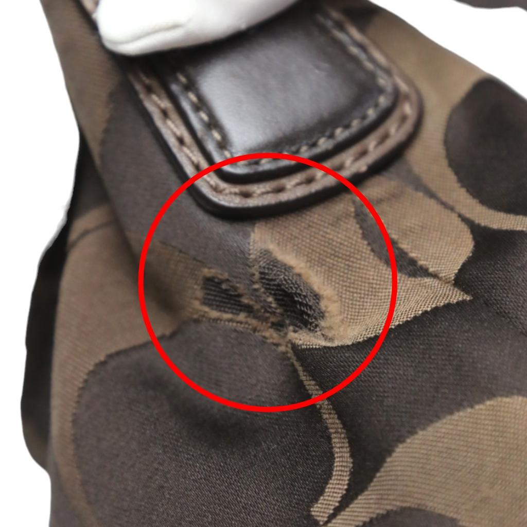 Coach Canvas Tote Bag Handbag Leather Brown Women 14904 Used