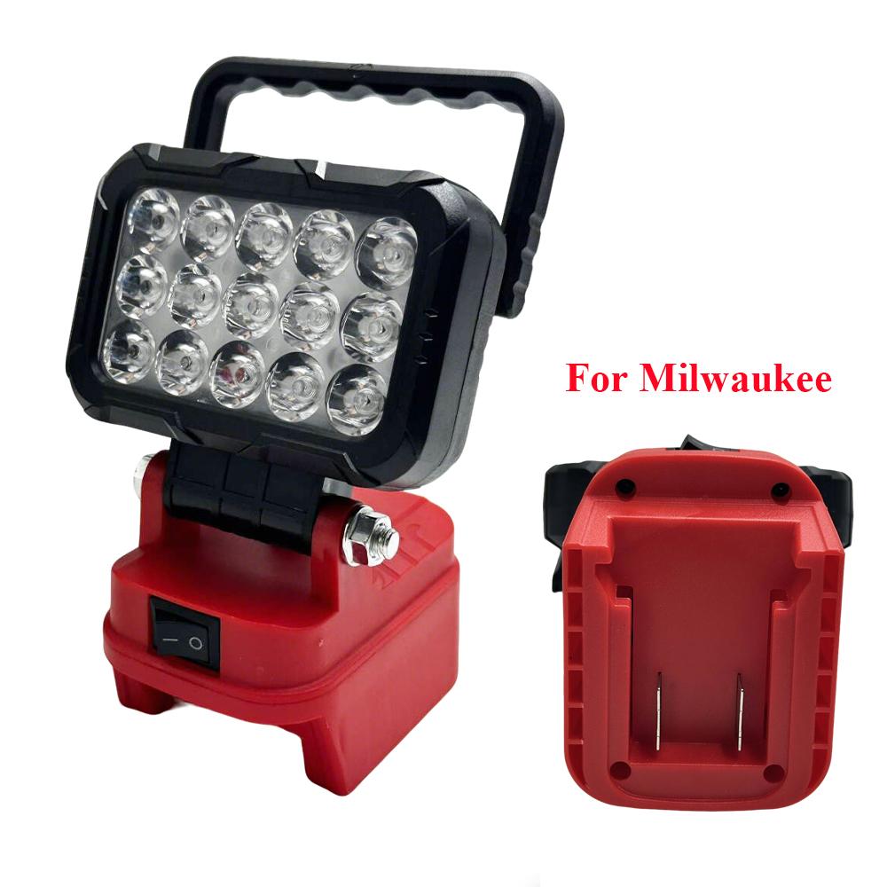 1-inch LED Work Light Suitable For Makita/Milwaukee/Dewalt 18V Battery With Handle And USB Interface Flashlight(No Battery)