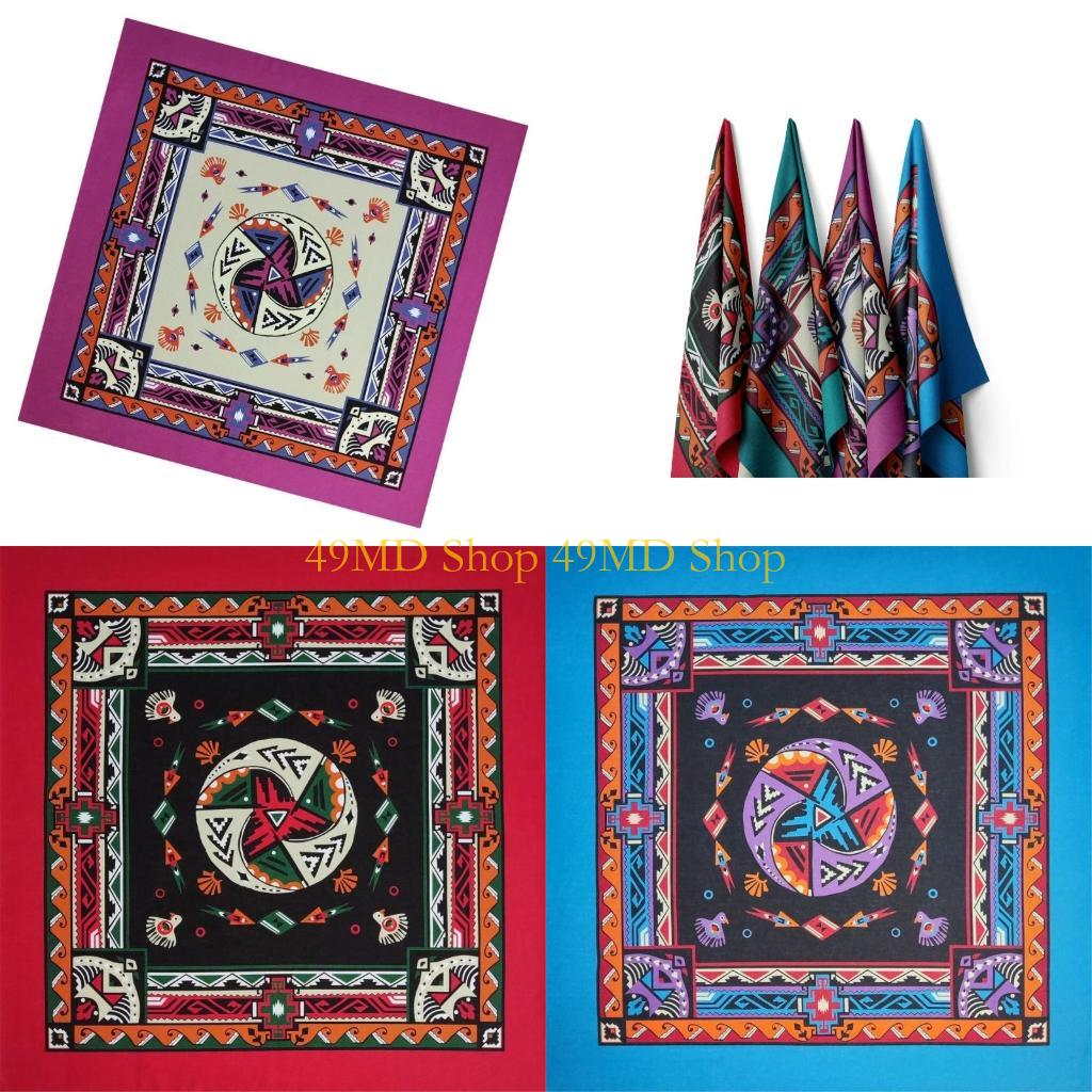 49MD Colorful Bandana Handkerchief Street Dance Squared Breathable Headscarf for Daily Use