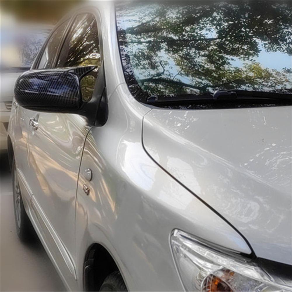 2Pcs  For 07-13 Toyota Corolla Carbon Fiber Look Side Wing Mirror Cover Cap Trim