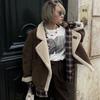 Women European Fashion Loose Warm Vintage Lamb Wool Winter Coat