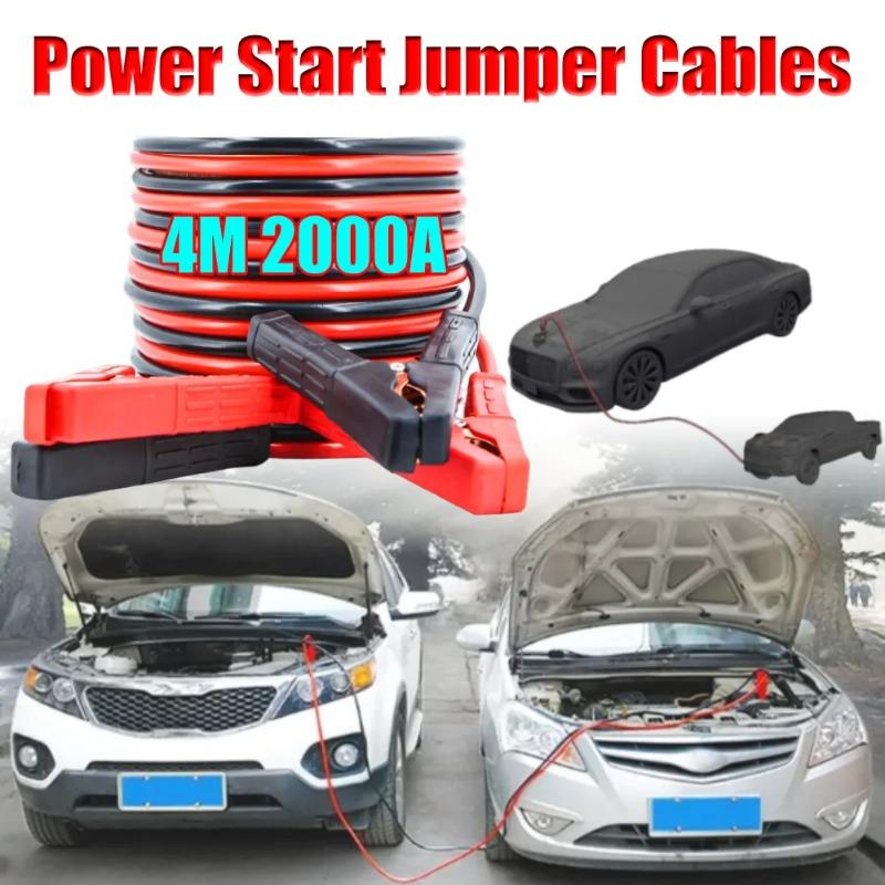Auto Battery Heavy Duty Jumper Cables 4M 2000A Booster Cables For Cars Truck SUV Positive And Negative Firewire Jump Start Cable
