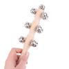 1Pc Wooden Hand Held Bell Jingle Bells Musical Bell Stick Discussion Musical Toy For Adult Ktv Party Kids Game Gift