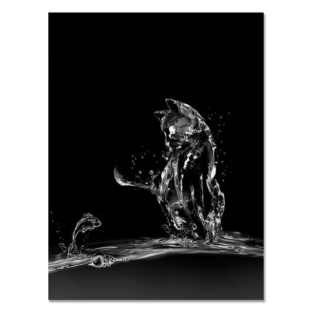 Abstract Water Drop Ocean Wave Fish Canvas Painting Whale Shark Posters Nordic Wall Art Pictures for Living Room Home Decor